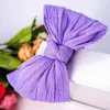 Hair Accessories Baby Children Simple Jacquard Nylon Bow Wide-brim Headband Double Knot For Everyday (Random Color)