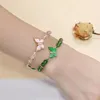 Link braccialetti 12 pezzi Fascificabile Crystal Butterfly Crystal in rilievo per la mano minimalista delle donne tessute