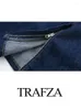 Spares para mujeres Trafza 2024 Summer Denim 2 PiC Tuitio para mujeres Vestido corto sin mangas