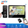 Deurbellen 10 inch WiFi Video Intercom Home Touchscreen 1080p Tuya Smart Life Video Deur Telefoonsysteem Deurbel met RFID -ontgrendeling waterdicht