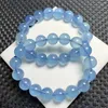 Braccialetti Link 12mm Bracciale Aquamarine Naturale Women Charming Simple Circle Bangles Ghishing Reiki Yoga Energy Gioielli Regalo 1PC