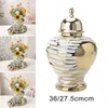 Storage Bottles Ceramic Vase Porcelain Ginger Jar Chinese Floral Table Centerpieces Gold Holder