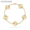 Designer armbanden van klaver armband vier blad 18k gouden liefde bangle hanglanke mousserende kristallen diamant voor vrouwen meisje bruiloft moederdag sieraden met box0k