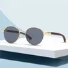 2024 10% de réduction sur le concepteur de luxe Nouveaux lunettes de soleil pour hommes et femmes 20% sur la jambe en bois Crow rond à moitié anti-bleu clair