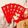 Enveloppe cadeau 6pcs sac rouge paquet r année 2024 Zodiac Dragon enveloppes mignonnes Party Luck Money Bless Pocket