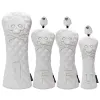 Producten Golfkop Hoofddeksel Skull Driver Fairway Hybird Wood Head Cover Set PU Leather Waterproof Soft Duurzame golf Woods Club Accessoires