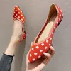 Casual Shoes Women's Flat Fashion Dot Color Matching Breathable Anti Slip Rubber Bottom Pointed Comfortable In Spring