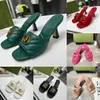 2024 Ladies High Heel Sandals tofflor Fashion Designer Summer Dresses Flipflop Elegant Mature Women Sandaler Storlek 35-42