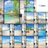 Raamstickers zee zonsondergang landschapspatroon privacy film statisch vastklampt mat glazen strand oceaan landschap gebrandschilderde sticker