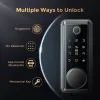 Lock Wood Door Lock Tuya Smart Password Fingerprint Bluetooth Electronic Door Lock Mechanical Key Auto Lock Mobile APP