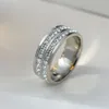 Anello di lussuoso europeo e americano Luxury Diamond Full Sky Star Titanium Steel Ring Female Instagram Simple Fashion Ring Anello personalizzato non si sbiadisce