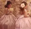 Sukienki 2017 Vintage Flower Girls Sukienki na wesela klejnot szyi długie rękawy koronkowe aplikacje przyjęcie urodziny