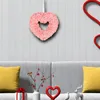 장식용 꽃 발렌타인 데이 하트 모양의 인공 장미 화환 36x36cm 벽난로를위한 정문 벽 벽 장식 다기능 내구성