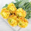 Dekorativa blommor 1pc Artificial Real Touch Silk Ranunculus Blush Flower Bridal Bouquet Floral Arrangement Home Party Wedding Decoration