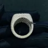 Luksusowy projekt niestandardowy 925 Srebrny biżuteria Hip Hip biżuteria lodowa pierścień vvs moissanite Hip Hop pierścień lodowany pierścień
