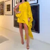 Casual Dresses Spring Women Chic Loose Shawl Style Mini Dress Party Backless Ladies Fashion One Shoulder Sleeve Belted