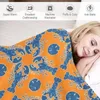 Decken blaue Hummer auf Orange Wurf Decke Sofa Quilt für Sofas