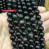 Pärlor A+ naturliga svarta obsidian stenpärlor runt lösa pärlor för smycken som gör DIY charmsarmband tillbehör 15 "4 6 8 10 12 mm