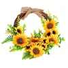 Fleurs décoratives semi-cercle couronne de tournesol Festival Decoration Porte de porte suspendue Garland artificiel 30 cm pour l'extérieur