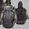 Sweats à capuche pour hommes partout Samurai Armour 3D Graphique pour hommes Vêtements Sweats-shirts à capuche de haute qualité à manches longues décontractées