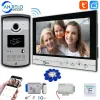 Intercom 7st Set Tuya Smart Home 9 Inch WiFi Door Phone Video Intercom i Private House With Lock Electric med RFID Unlock Door Entry