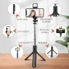 Monopods Portable Bluetooth Selfie Stick Phone Holder Dractable Multifunktionell 68 cm stativ med selfie Light Wireless Remote Shutter