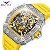 80 풀 드릴 패션 디자인 Orona/Onola의 Onola Full-Automatic Mechanical Watch 남성 실리콘 테이프 방수 방송