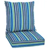 Pillow Mainstays Deep Seat Set Stripe Rectangle Durable Waterproof 2-Piece Outdoor Backyard 48 X 24 Inch