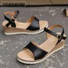 Dress Shoes Plus size enkelgespwedge sandalen voor dames zomer 2024 platform Sandles Woman Dik Sole Gladiator Sandalias Casual