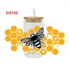 Autocollants de fenêtre 3D UV DTF Transferts 16 oz tasse enveloppes Fleur Butfly Bee imprimées pour le cuir en métal en céramique en verre bricolage, etc. D3745