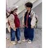 Jackets Children Coat 2024 Spring herfst mode mode jongens meisjes Koreaanse stijlen losse ritssluiting top casual kleur patchwork honkbaluniform