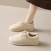 Casual Shoes Roman Style Women's Cotton Warm Snow Boots Plus Velvet 2024 Winter Soft Sole Girls