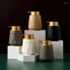 Flüssiger Seifenspender Europäischer Stil 400 ml tragbarer Shampoo Pack Gold Press Keramiklotion Flasche Toilettenküche Badezimmerzubehör Accessoires