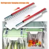 Kitchen Storage Hanging Rack Refrigerator Clip Sliding Rail Tray Durable 14-slot Food Bag