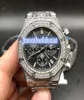Men039s Watch Silver Diamond Fashion Boutique Watch Wysokiej jakości VK Quartz Chronograph Watches 3364240