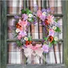 Decorative Flowers Bow Flower Garland And Purple Wreath Holiday Decorations Outdoor Courtyard Wedding Window Suction Cups