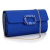 Evening Bags Satin Polyester Clutches And Purse Women Vintage High Quality Rhinestone Box Bag Clutch With Chain Party Shoulder