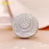 NOUVEAU QUIVIE BLING 925 Silver Iced Out VVS Diamond Round Hop Hop Moisanite Ring