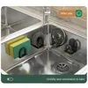 Armazenamento de cozinha 1/2/4pcs esponjas portador auto adesivo dreno de pia de secagem rack ganchos de parede de parede de banheiro