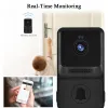 Escalas 1080p de alta resolução Visual Smart Security Doorbell Câmera de vídeo sem fio Doorbell com IR Night Vision 2way Audio
