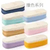 Bags Japanese Korean Style Macaroon Color Matching Transformed Into A Largecapacity Multifunctional Canvas Pencil Case Pencil Case