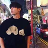 TIK TOK INFFICERER 동일한 디자이너 브랜드 Pure Cotton High 버전 24SS PA 핑크 짧은 슬리브 느슨한 플로리다 티셔츠 남성과 여성