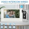 Intercom Visual Intercom Doorbell 7Inch Wired Video Door Phone System inomhus Monitor utomhusvattentät IR -kamera Support Unlock