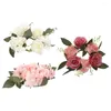 Fleurs décoratives bougies couronne de fleur artificielle pour les bagues de fête de table de mariage