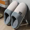 Slippers Winter Warm Color Patchwork Plaid Plush Men Non-slip Sole Fluffy Man Indoor Home Cotton Shoes