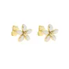 Stud Earrings Korean Design Fashion Jewelry Exquisite Copper Gold Color Zircon Flower Daisy Garland Women