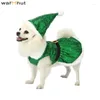 Dog Apparel WarmHut Christmas Sequin Dress And Hat Set Party Cat Costumes Funny Puppy Xmas Cosplay Outfits Green