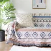 Bohemian Plaid Decke für Sofa Bett dekorative Decken im Freien Camping Picknick Boho Cover Wurf mit Quasten 240325