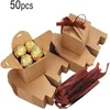 Wrap regalo 50pcs Kraft Paper Box con nastro Retro Oposo aspetto opaco senza cera per le onde fai-da-te Candy Fast Fast Fast Fast