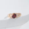 Cluster Rings Kinel 585 Rose Gold For Women 2024 Trend Delicate Design Red Natural Zircon Ring Vintage Wedding Fine Jewelry